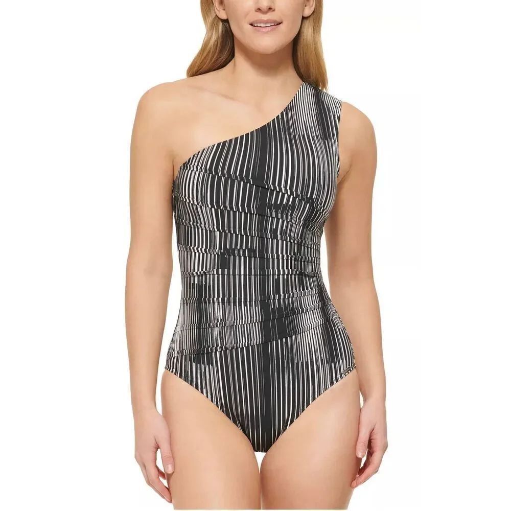 Calvin Klein NWT size 14  black and white one piece swimsuit